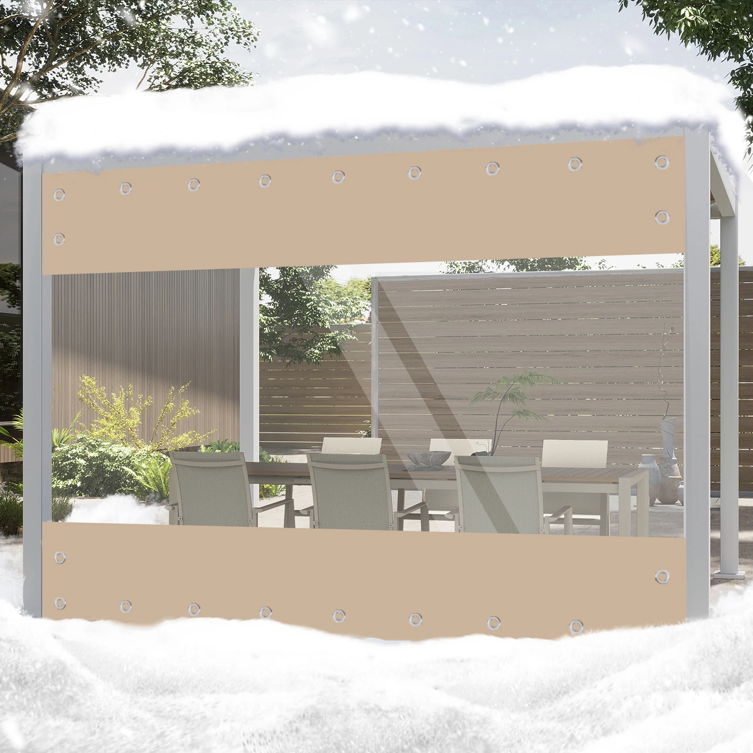 Bâche imperméable en PVC d'épaisseur de 0.55mm, couverture de pluie résistante aux intempéries pour jardins, patios, porche, Garage, couverture pour plantes agricoles