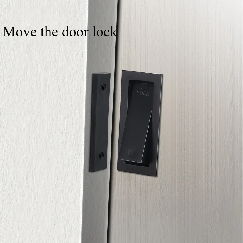Sliding Door Lock Indoor Sliding External Padlock New Chinese Style Built-in Wooden Door Kitchen Ghost Lock