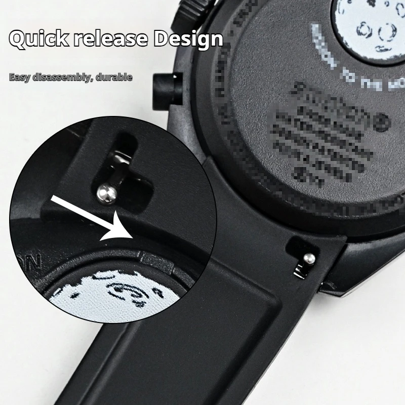 Curved End 20mm Rubber Silicone Quick Release Watch Band