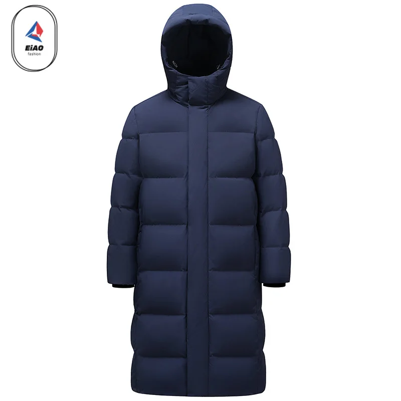 EIAO Luxury Brand Down Jacket Men 2026 Winter Snow Peak Hiking Long White Duck Down Coat Outdoor Women Solid Color Parkas Puffer