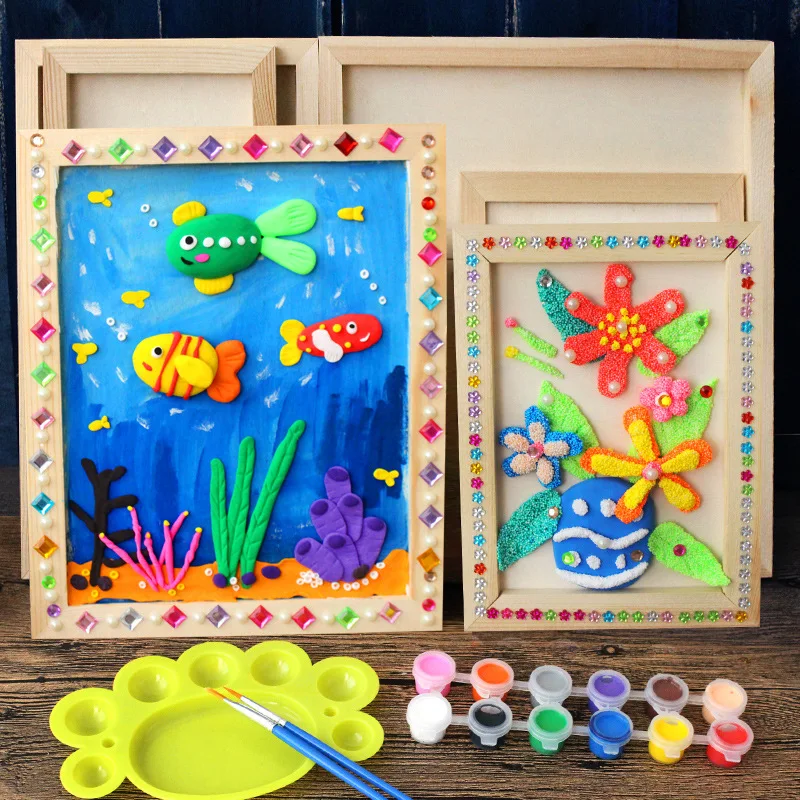 DIY Blank Wooden Photo Holders Children DIY Clay Frames For Home Wooden Craft Party Kids Gift Desktop Ornament Picture Frame wood canvas frame wood photo frame photo frame wood frame art frames wood picture frame