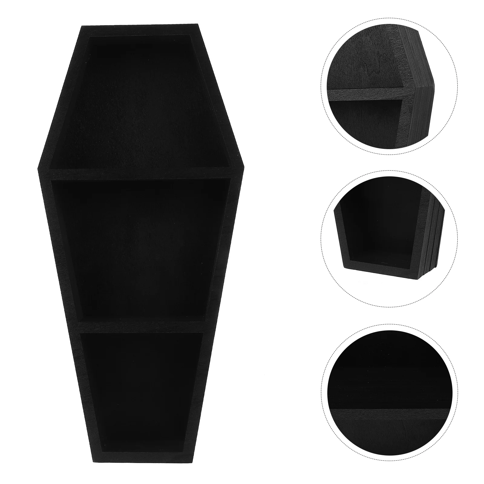 

Black Coffin Shelf Wooden Coffin Storage Rack Spooky Wooden Goth Decor For Home Halloween Decoration Gothic Shelves