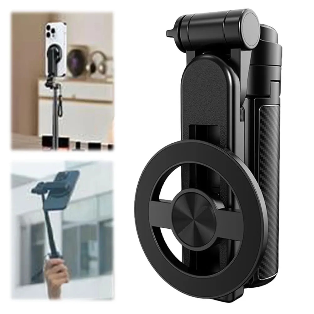 Trépied perche selfie magnétique avec rotation 360 et télécommande_voghion.com