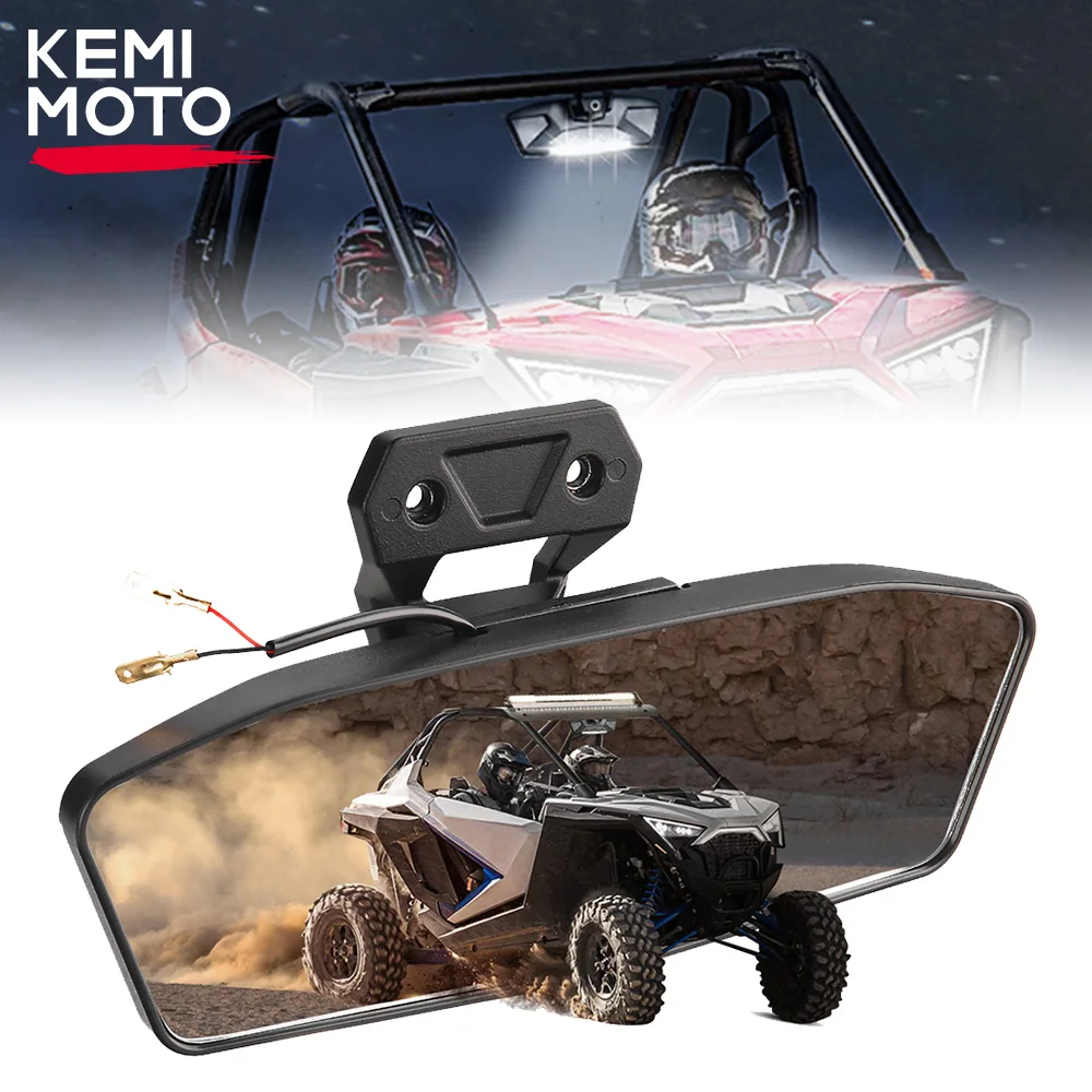 #2883763 Aluminum Rear View Mirror Compatible with Polaris RZR PRO XP / 4 PRO R /Turbo R 2022-2022 2023 Convex Mirror with Light