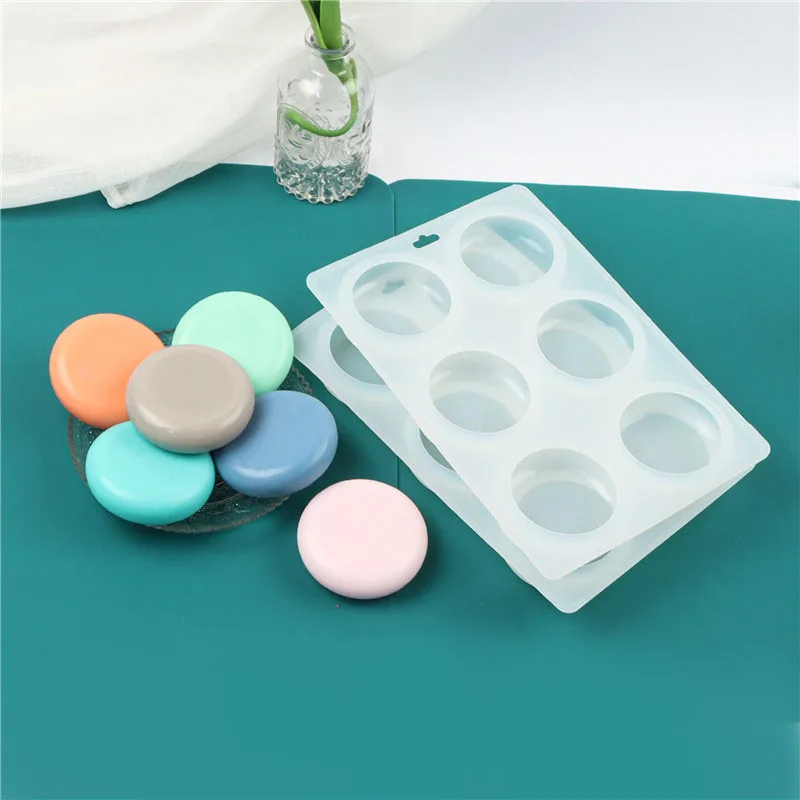 Runde Silikonform für die Seifenherstellung, Kuppel-Badebomben, handgefertigte Duschdampfer, Basic Plain Lotion Bars, Zubehör, Werkzeuge – Detail 5