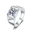 Bague de fiançailles en moissanite scintillante 1CT 6,5 mm pour homme, bague de mariage en platine véritable PT950, certifiée, magnifique bijou pour homme