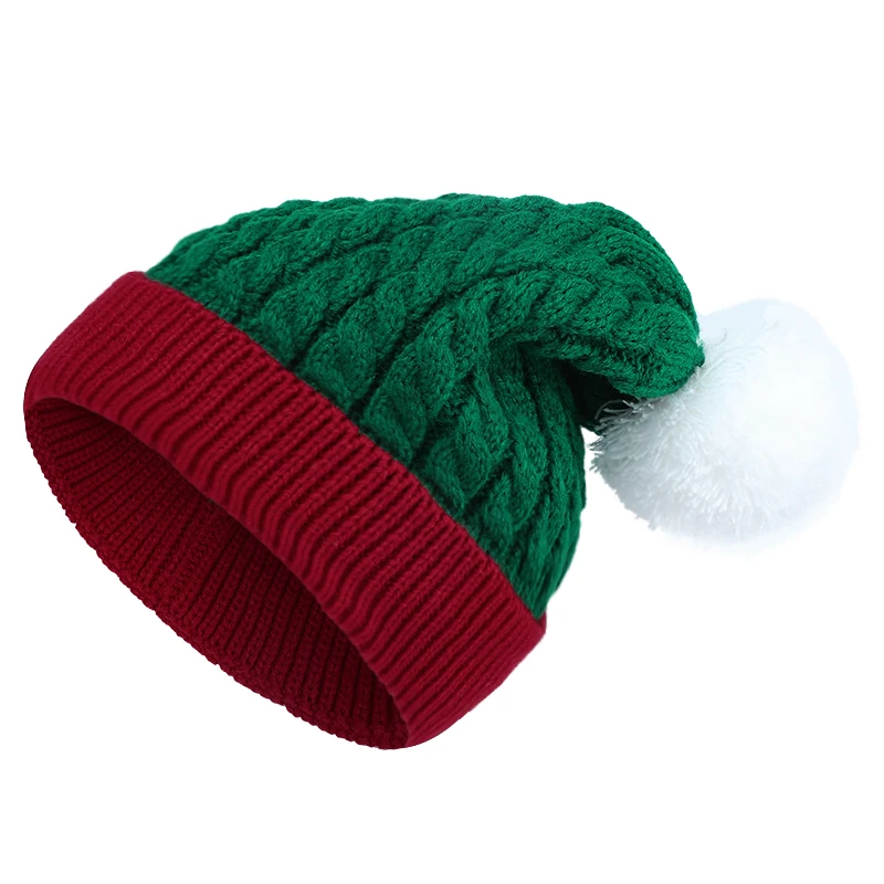 Adult Kids Christmas Knitted Hat Winter Beanie Santa Hat New Year Party Kids Gift Navidad Noel Xmas Decoration