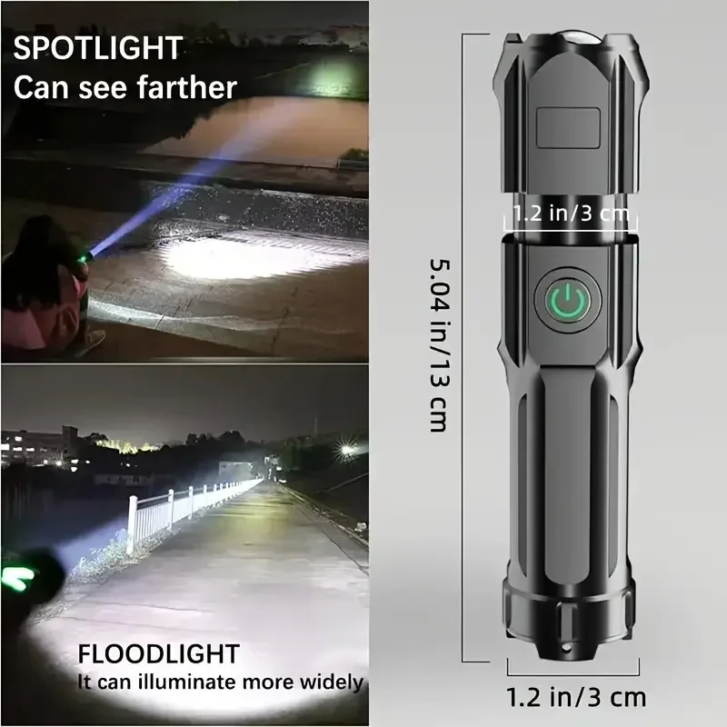 Powerful LED Flashlight USB Rechargeable Telescopic Zoom Tactical Torch for Fishing Camping Hiking Outdoor Lamp led flashlight