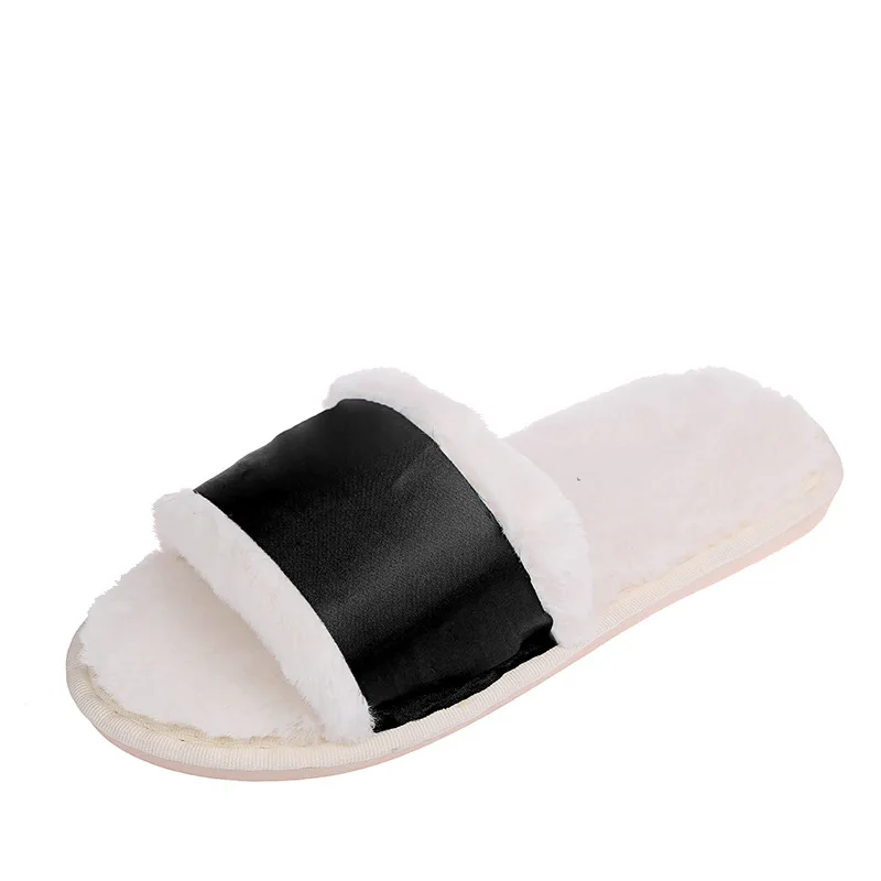Fluffy Women's Slippers Home Luxury Designer Winter Woman Shoes Flat Elegant Plush Indoor Footwear Fuzzy Fur Slides New