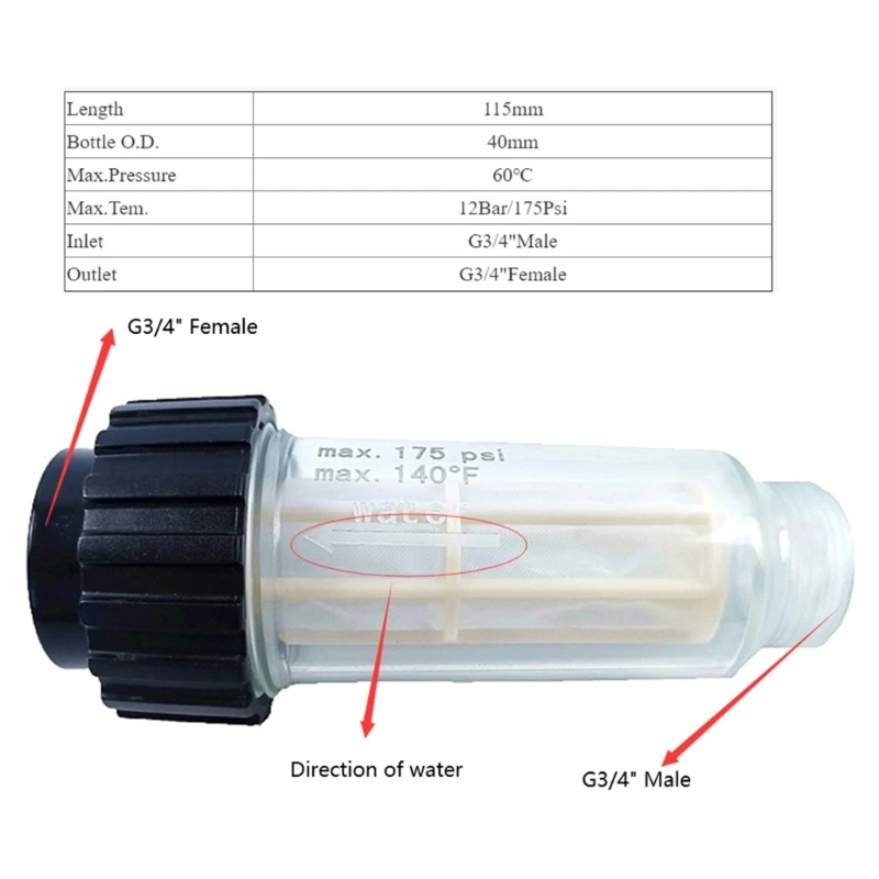

Устройство для очистки воды E5BB для автомойки высокого давления, подключение для K2-K7 G3/4