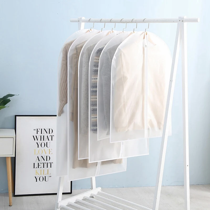 Clear Plastic Hanging Clothes Dust Covers For Suits, Coats & Wardrobe Storage
