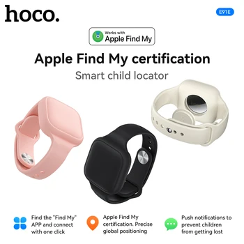 HOCO E91E Air Smart Tag, dispositivo anti-smarrimento con localizzatore GPS per bambini, anziani e adulti, compatibile con l'app Find My, tipo braccialetto.