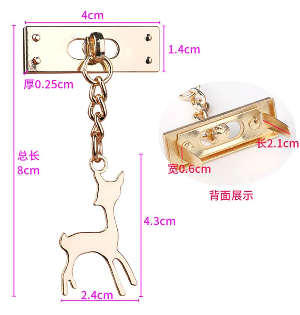 Craft Knitting Crochet Hook Bag Accessories Shoulder Handbag Pendant Gemstone tassel fawn Chain Buckle Snap Magnet Button