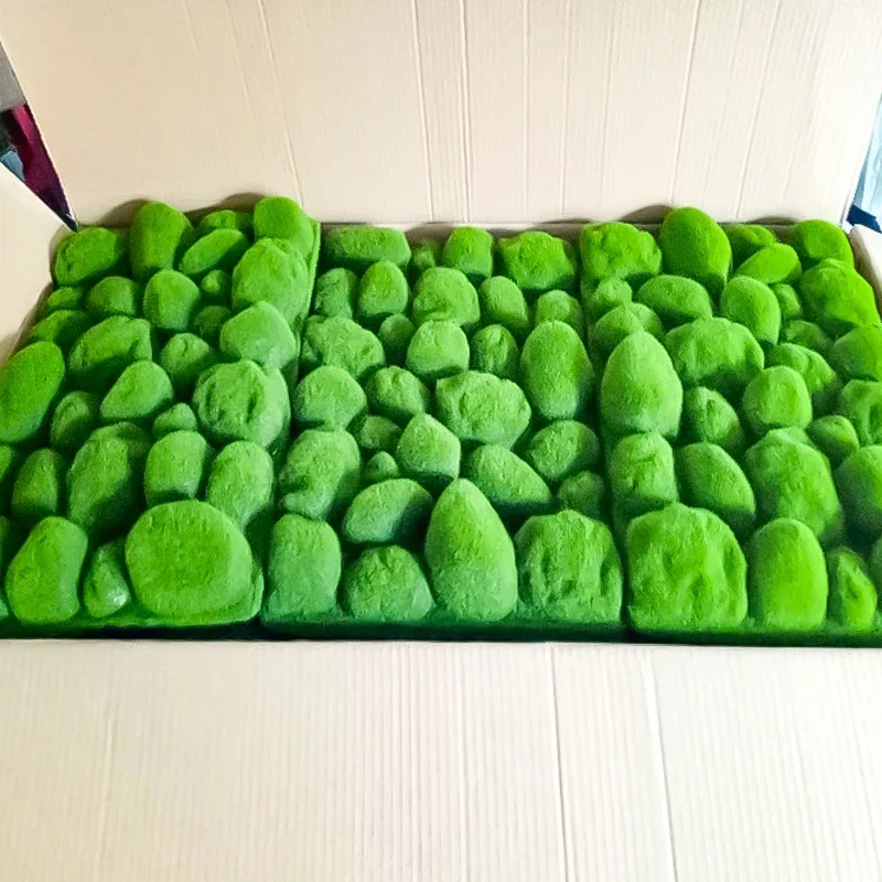 Description Picture 6 of item1PC Creative Turf Carpets Photography Props Artificial Lawns Stone Shape Moss Grass Mat For Home Hotel Wall Home Decoration