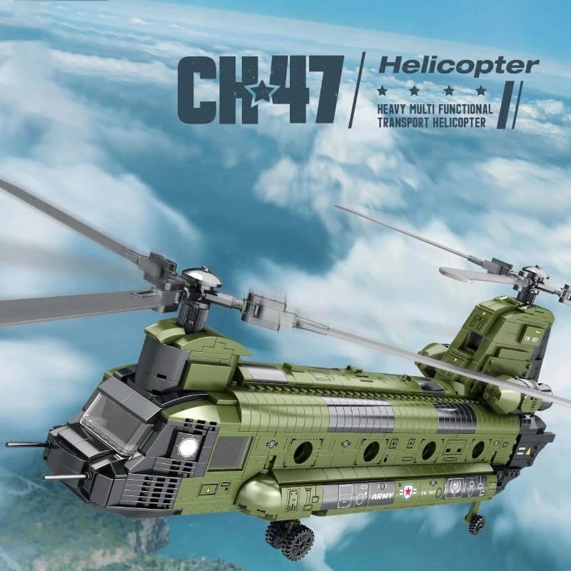

Military Series Transport Helicopter Fighter Jet Small Particle Building Block Creative Model Children Toys Boy Gift For Friends