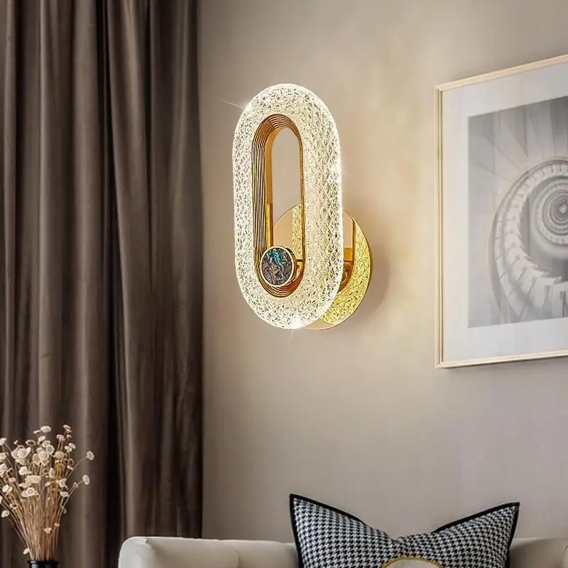 Crystal LED Wall Lamp Modern Nordic Wall Light Sconces Indoor Lighting Home Decor for Living Room Bedroom Bedside Light Fixture