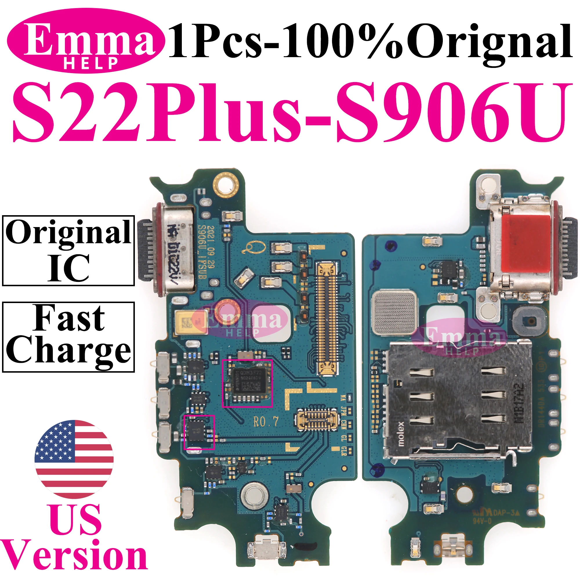 لوحة منفذ شحن USB ، موصل قفص الاتهام ، كابل مرن لهاتف smansun S23 ، S22 Plus ، S21 ، S24 Ultra ، G991U ، S906U ، S918U ، S906U ، إصدار G991 US