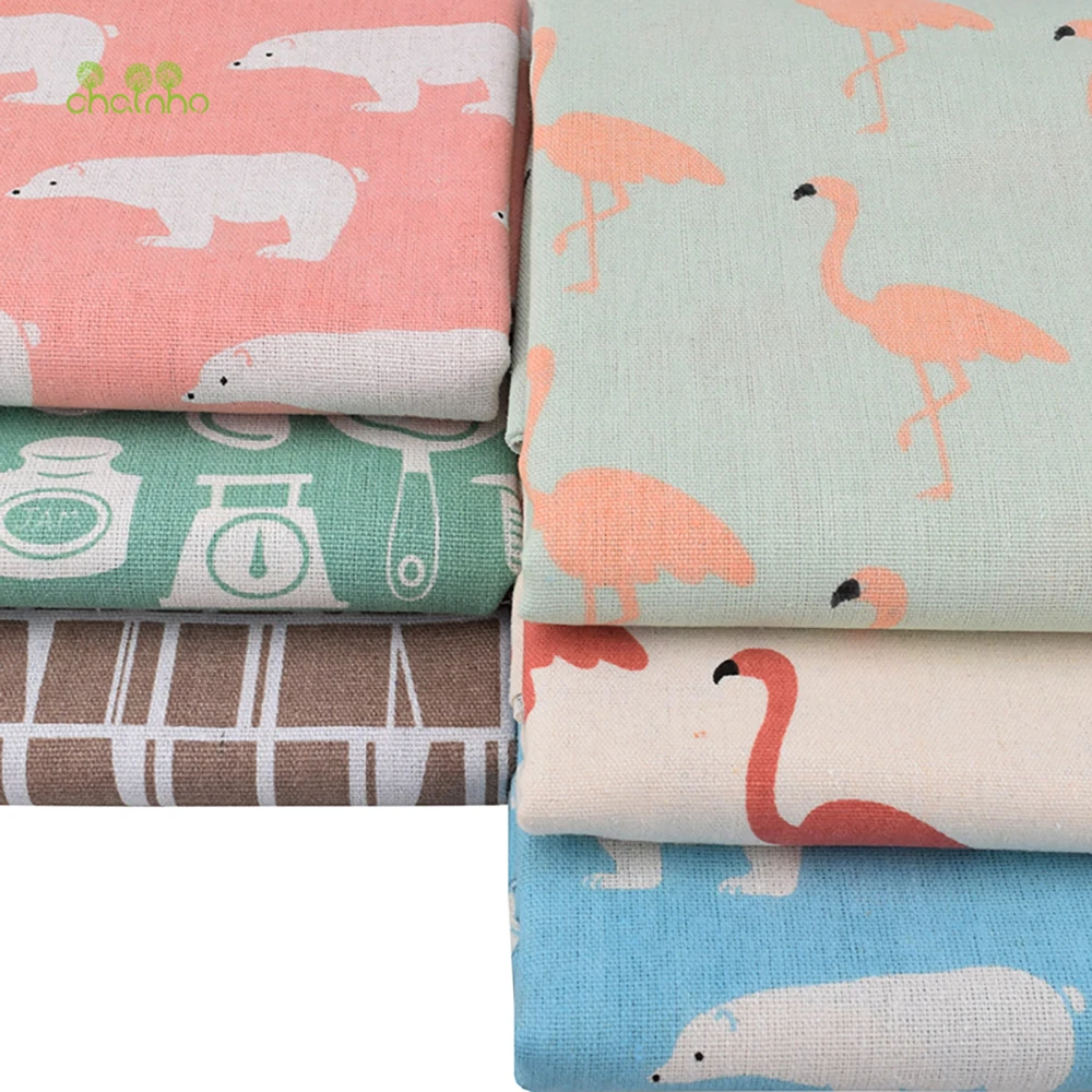 Chainho,Printed Cotton Linen Fabric,DIY Sewing Quilting Material,Cloth For Table,Sofa,Curtain,Bag,Cushion,Furniture Cover,15CL8
