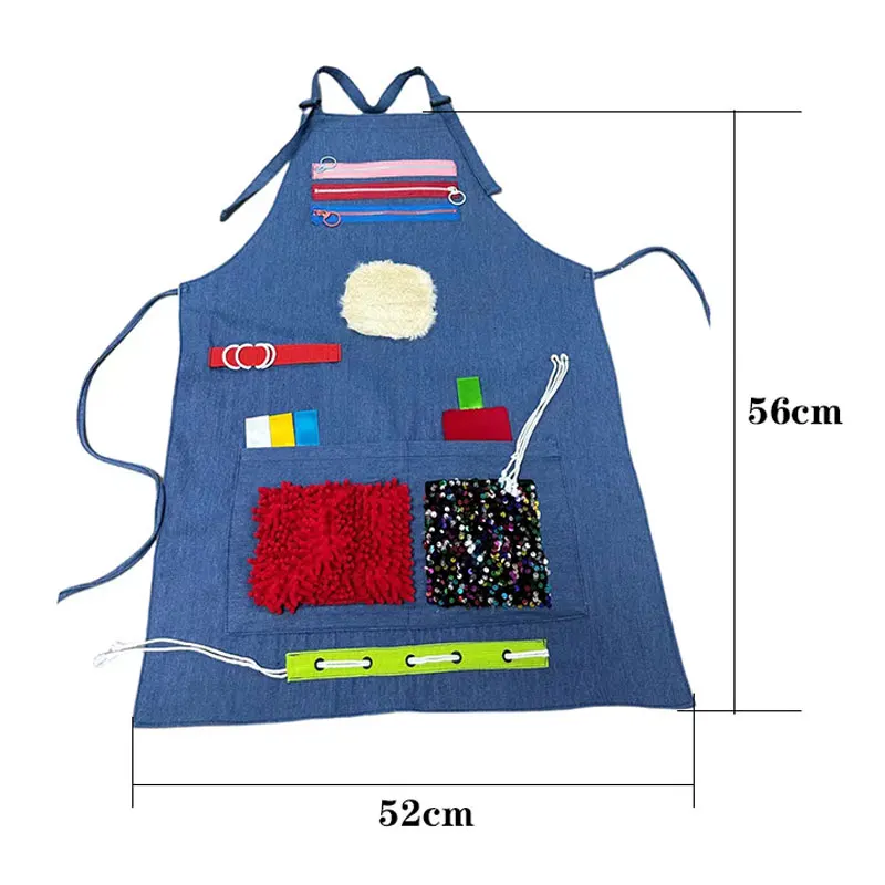 Montessori Busy Apron Sensory Toy for Kids Cognitive Development