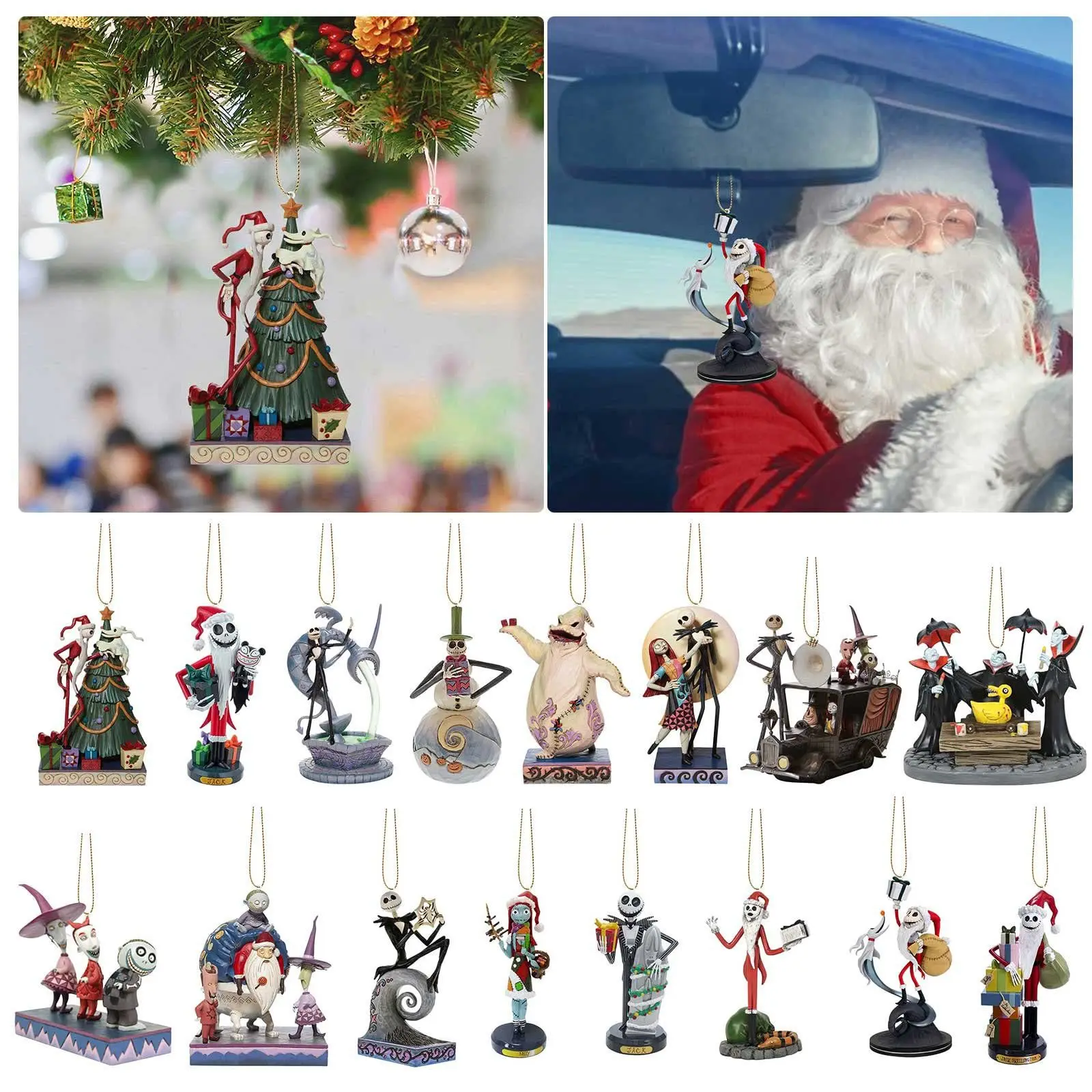The Nightmare Before Christmas Decorazioni Ciondolo Ornamenti Giocattoli Anime Christmas Tree Decor Ciondolo Acrilico Periferiche Regali