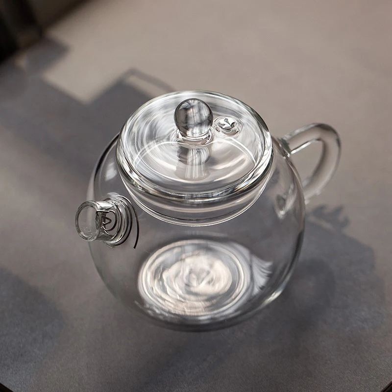 Description Picture 5 of item150/250ml Mini Clear Glass Teapot High Borosilicate For Hot Beverages Teapot For One Person Use Kung Fu Tea For Home Office Cafe
