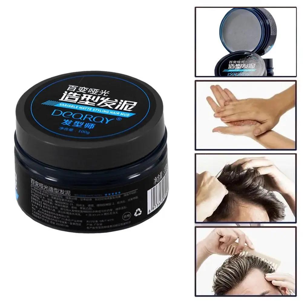 100g Hair Clay Hairstyling Cream For Men Hair Shaping Fluffy Long-lasting Strong Modeling Hold Low Shine Styling Wax Cream