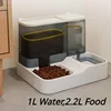 2.2L Large Automatic Smart Pet Dog Feeder Drinking Fountain Plastic Dog Food Bowl Pets 2 in 1 Water Dispenser 2