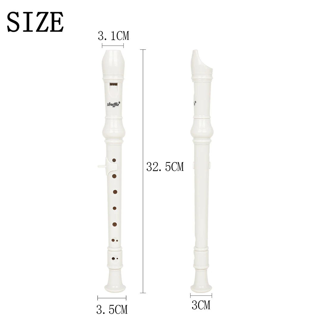 1 Pcs Professional Recorder 8-Hole Soprano Advanced White Fluter ABS Clarinet Sound Easy Adjustable Woodwind Instrument