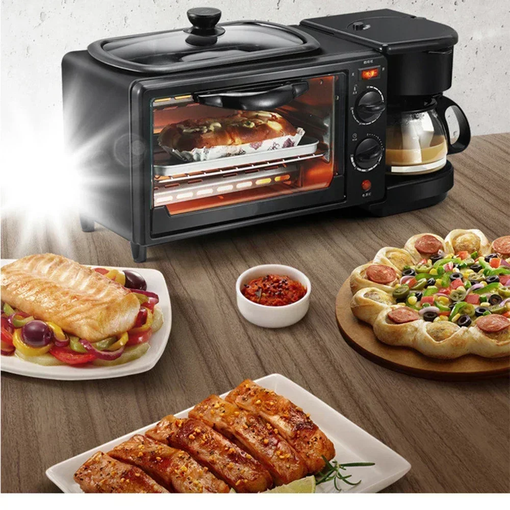 New breakfast machine three in one fully automatic multifunctional household coffee hot milk mini small electric oven 2