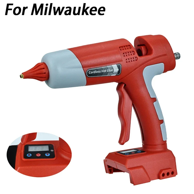 Pistola de Cola Quente sem Fio para Milwaukee Bateria de 18v Li-ion Pistola de Cola Display Digital Ferramentas Faça Você Mesmo Domésticas 10 Varas