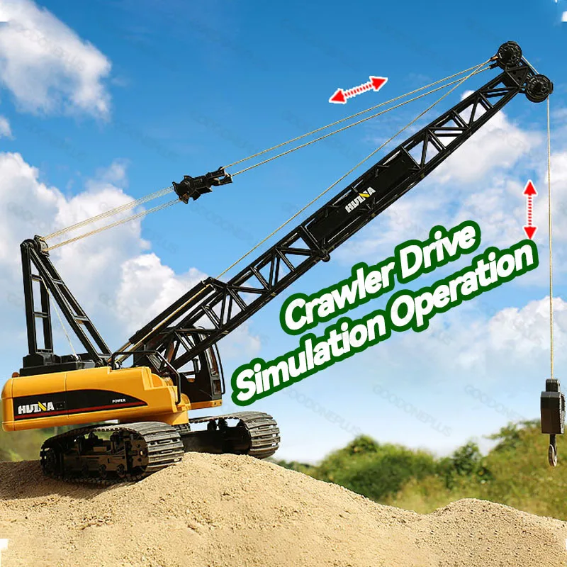 Huina 572 1:14 Rc Truck 15Ch Rc Crane Alloy Cars Trucks Large Crane Engineering Car 2.4Ghz Remote Controlled Car Toys for Boys 3