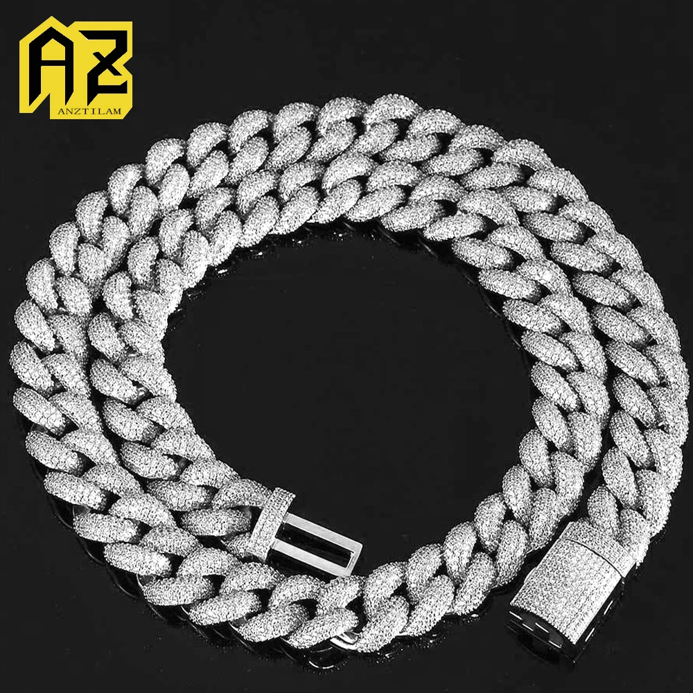 

Ожерелье из кубинской цепи с пузырями 15 мм, медная Длинная цепочка Майами с кубическим цирконием для мужчин и женщин, Ювелирное Украшение в стиле хип-хоп