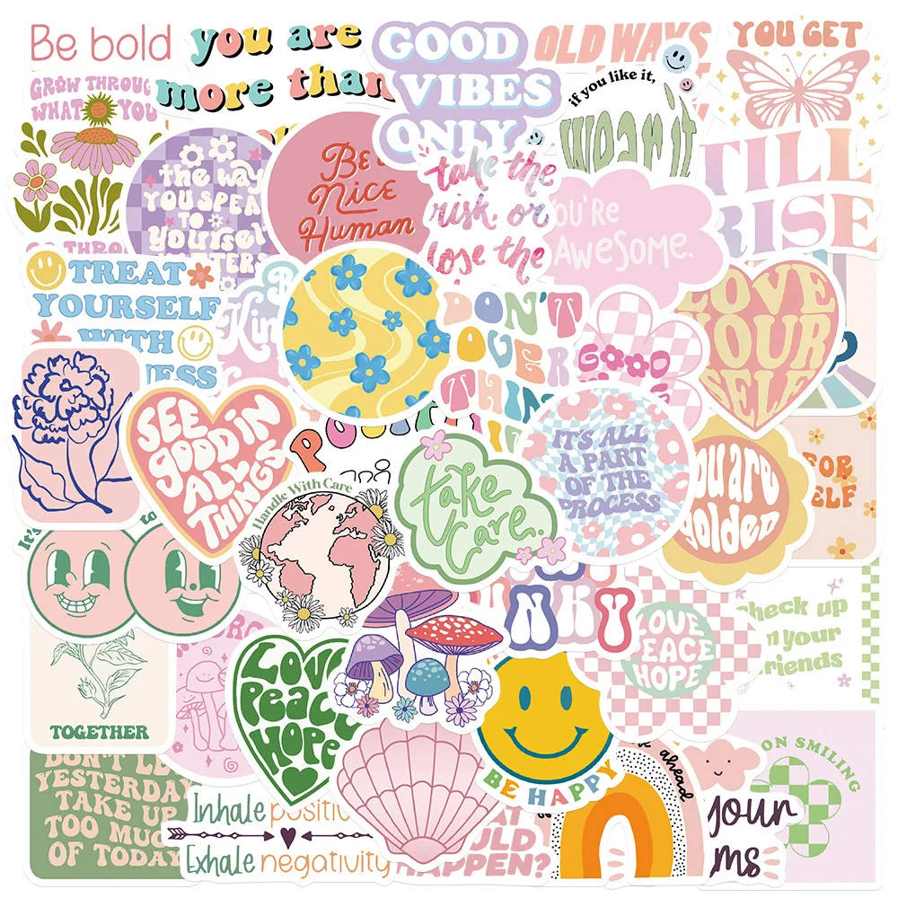 Decorative Stickers Danish Floral Waterproof Graffiti Sticker Aesthetic Luggage Laptop Phone Guitar Skateboard Stickers 10/30/50/100Pcs