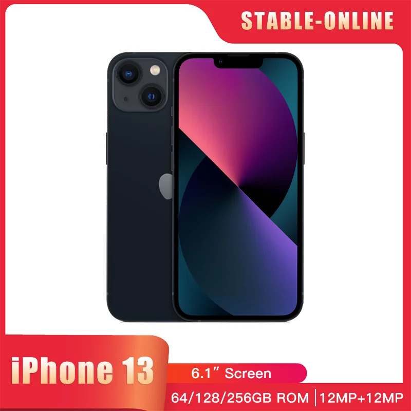 

Original Apple iPhone 13 5G Mobile Phone 6.1'' Super Retina XDR OLED Display 4GB RAM 64/256/512GB ROM NFC Face ID IOS SmartPhone