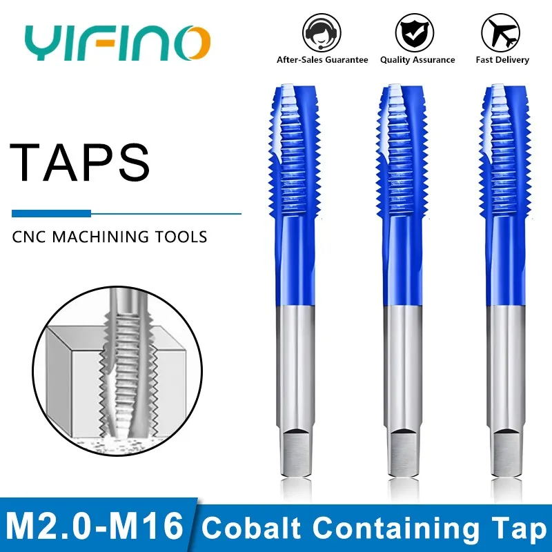 

YIFINO M35 кобальтовый содержащий синий нано-покрытие, наконечник машины, Метчик из нержавеющей стали, специальные метчики M2/M3/M4/M5/M6/M8/M10