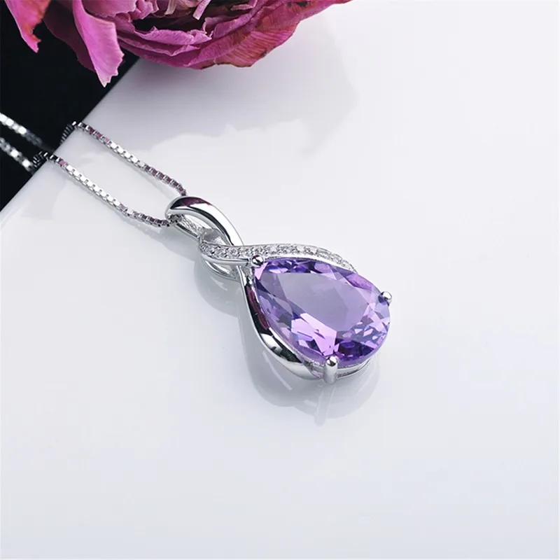 Silver Amethyst Stone Chain