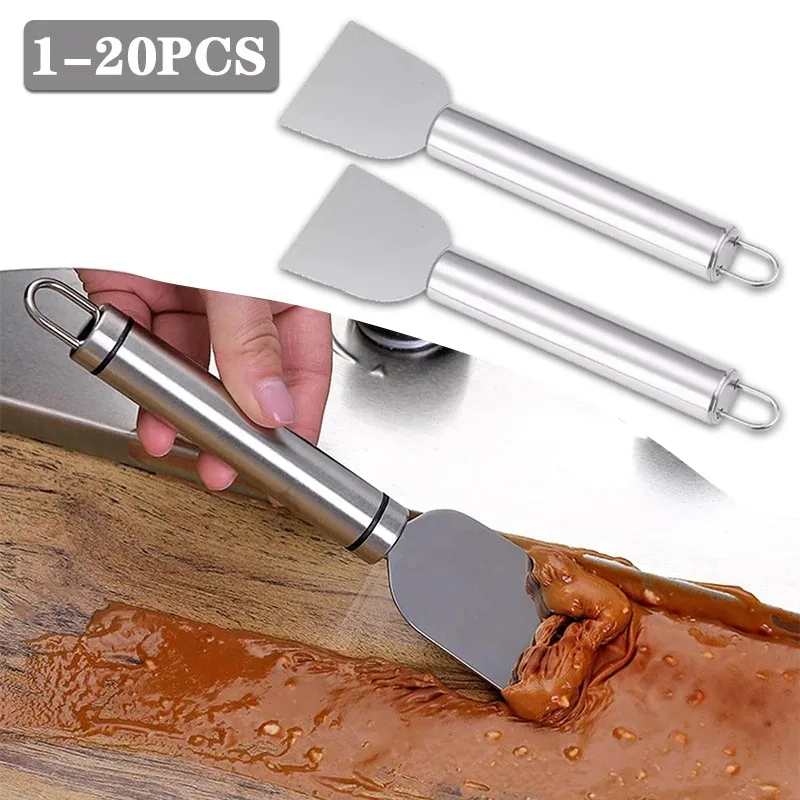1-20PCS Kitchen Accessories Multi-functional Household Stainless Steel Cleaning Spatula Refrigerator Defrost Stain Scraper_voghion.com