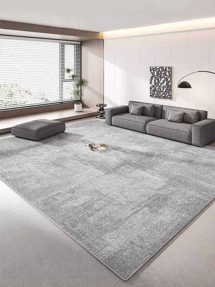 ミニマリストライトグレーカーペット快適なソフト寝室の敷物モダンで