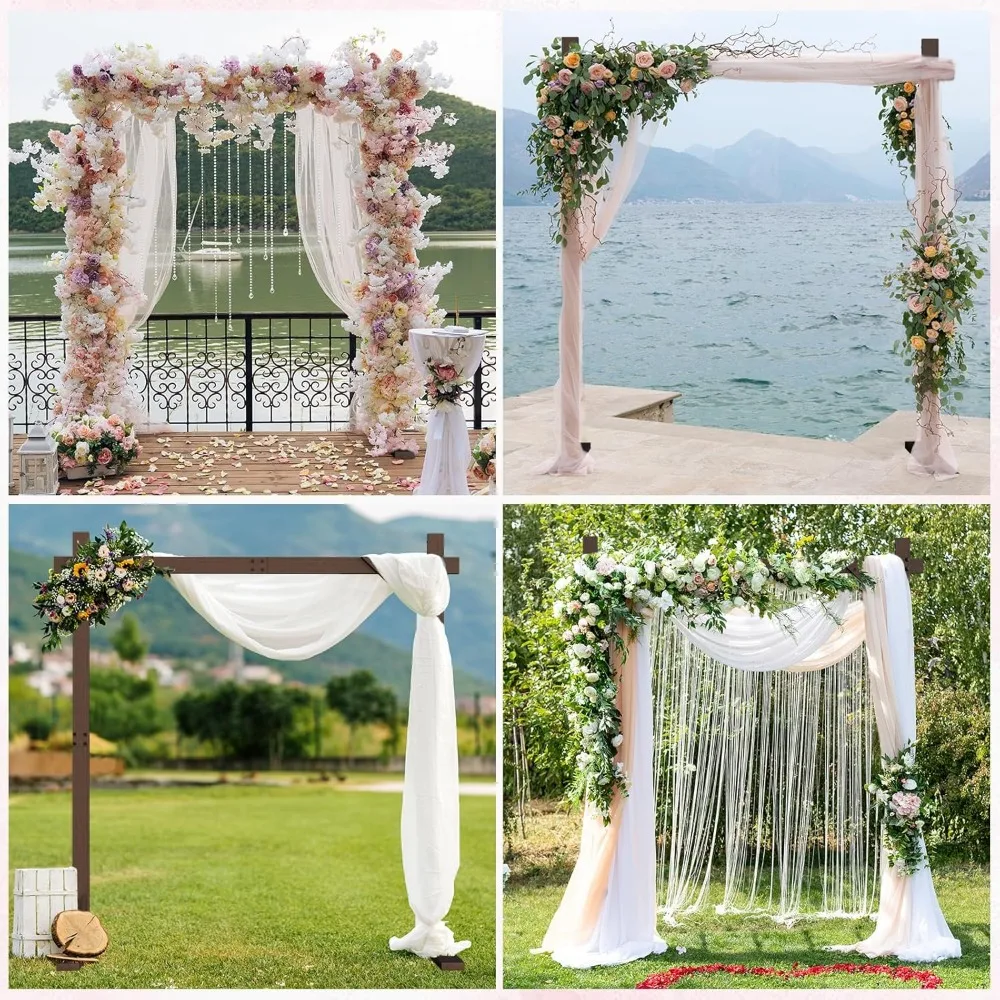 7.48FT Wooden Wedding Arch, Wooden Arch Backdrop Stand Square Arch Wedding Arbor Arches for Ceremony Wood