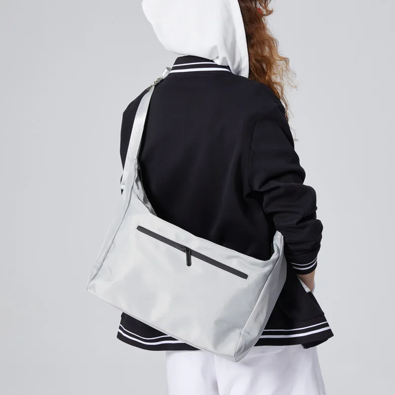 NEW Shoulder Bag Trendy Crossbody Bag Unisex Fashion Sports Leisure Fitness Travel Zipper Solid Color Large Capacity All-Match