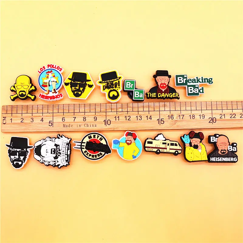 Shoe Charms BreakingBad PVC Shoe Buckle Accessories Heisenberg Shoes 1pcs