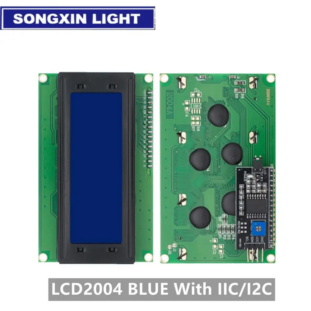 LCD 20X4 5V con I2C Luz de Fondo Azul (Alta Calidad