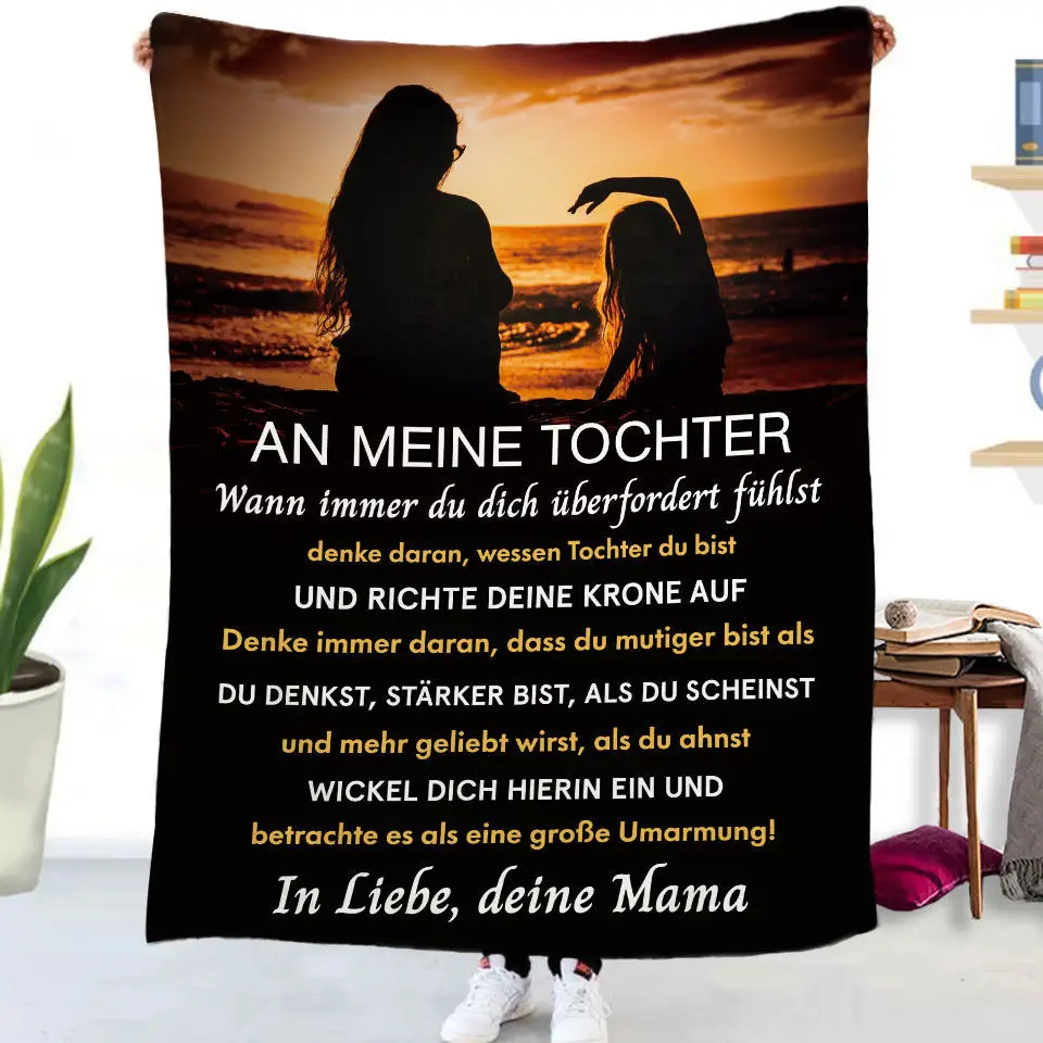 German To My Daughter Son Letter Gift HD-Decke, weiche Überwurfdecke für Zuhause, Schlafzimmer, Bett, Sofa, Picknickdecke, Kinderdecke – Detail 11
