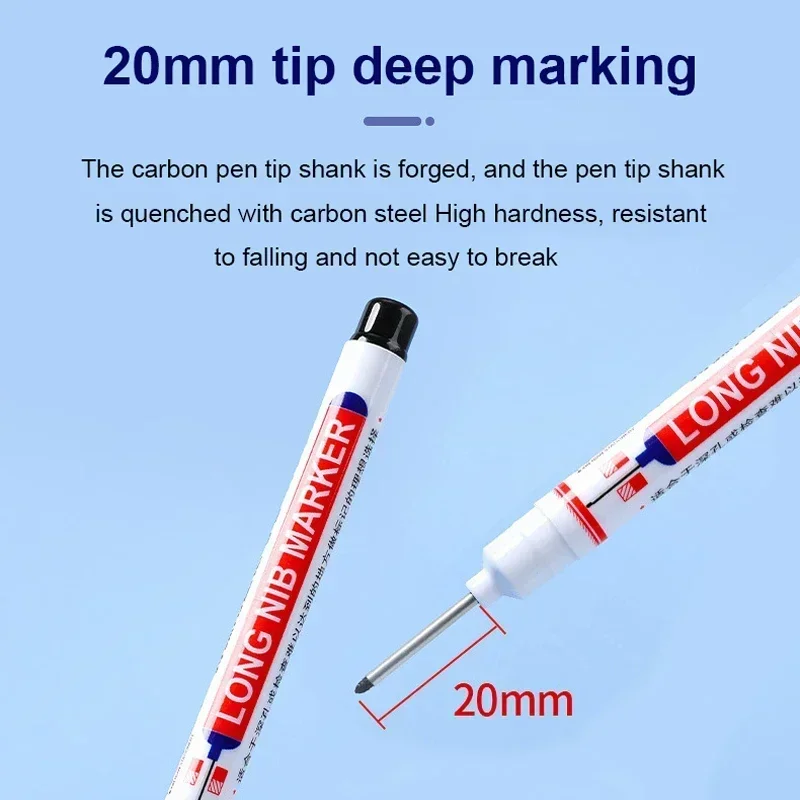 Long Head Marker Marking Pen Permanent Paint Pen Set for Woodworking Decoration Deep Hole Marker Stationery Art Supplies 1/5 PCS Permanent Marker