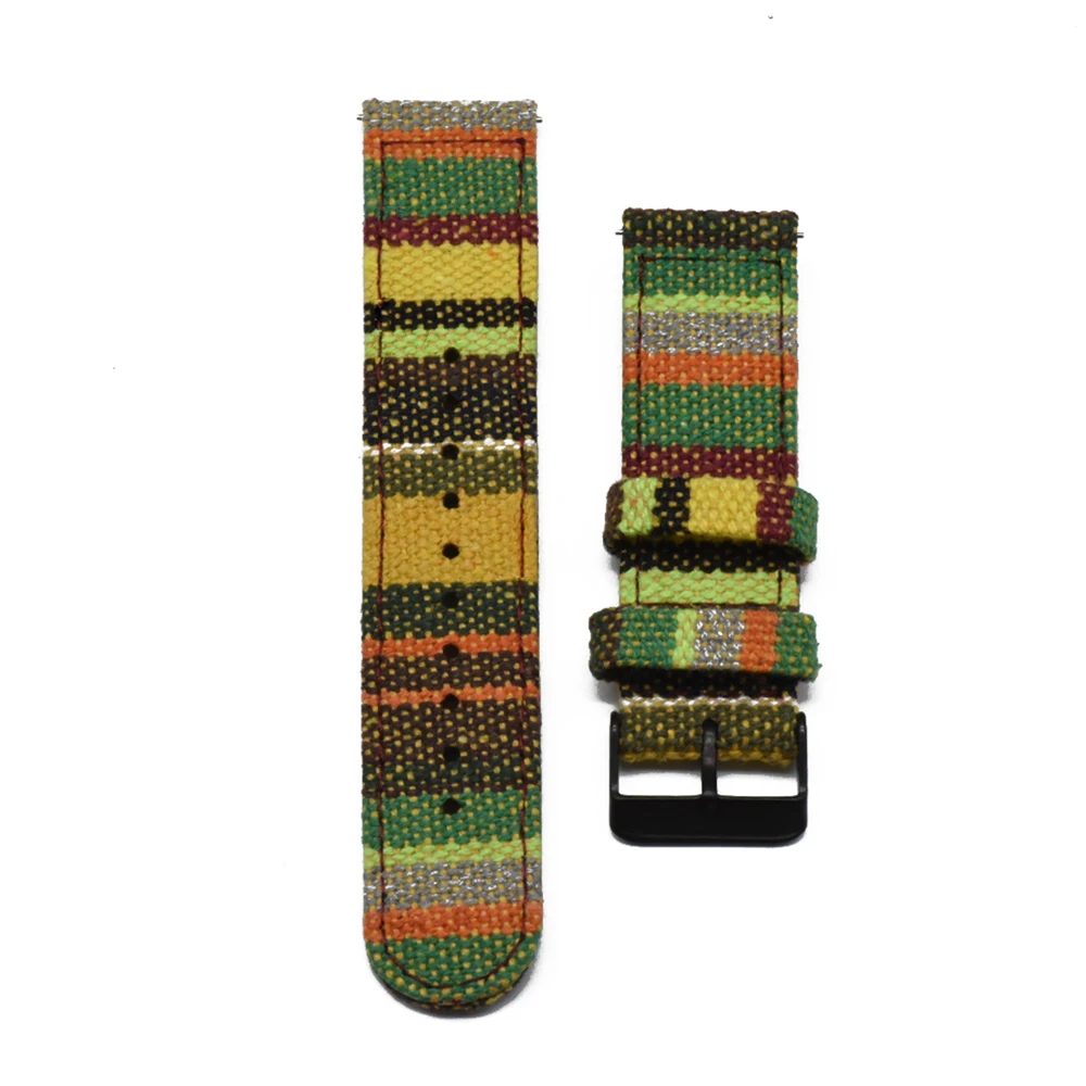 Cinturino Orologio In Nylon Multicolore Tribale | 20mm-22mm, Fibbia Acciaio, Lunghezza 200mm, Antiusura, Traspirante