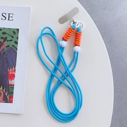 Adjustable Double - Sided Universal Phone Lanyard with Crossbody Long Rope - Polyester / Nylon (Blue)