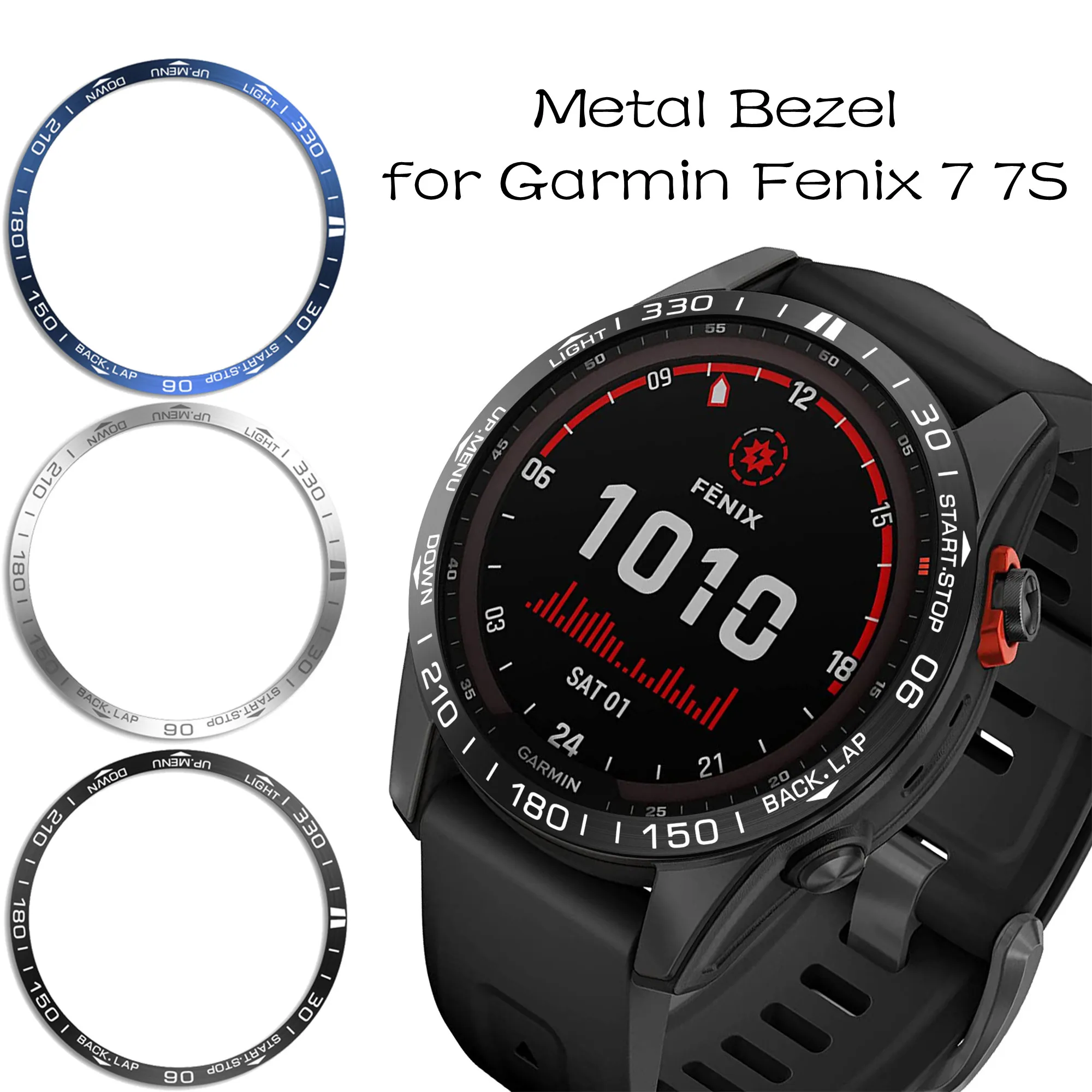  BAIHUIAM Bezel Ring Compatiable with Garmin Fenix 7X, Stainless  Steel Bezel Ring Adhesive Cover Anti Scratch & Collision Protector for Garmin  Fenix 7X Sapphire Solar (Black - Not for 7/7S) 