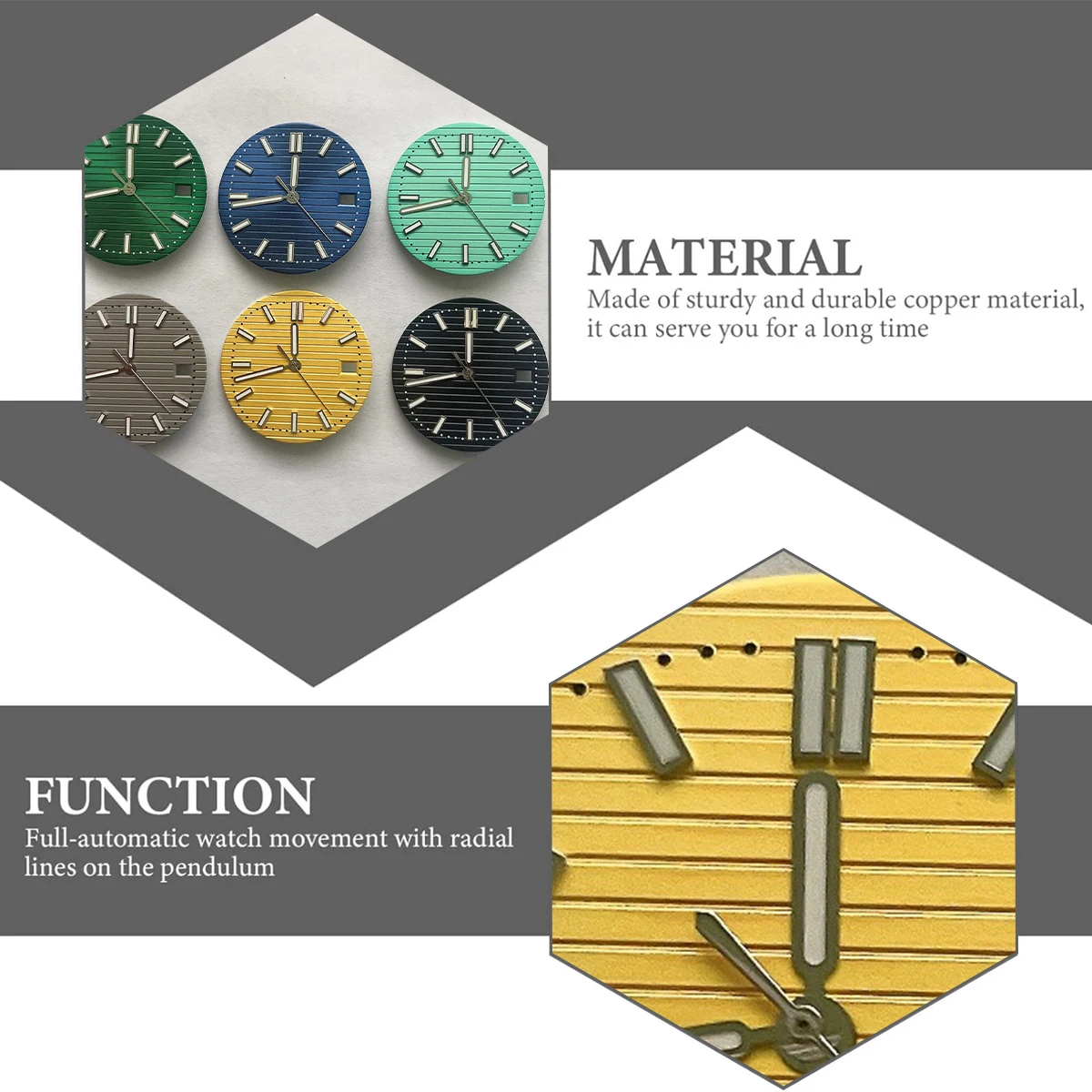 Enhanced Dial and Hands Set for NH35 Movement Watches, 30.5mm