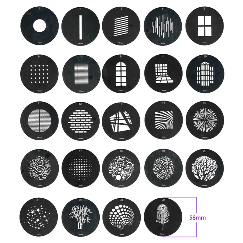 ÷ LED Ʈ   â ε Ʈ Ʈ    ׸ ũ  Ƽ  ǰ 58mm gobos