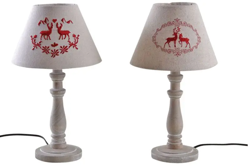 Wooden lamp and embroidered deer (pack of 2) | Лампы и освещение